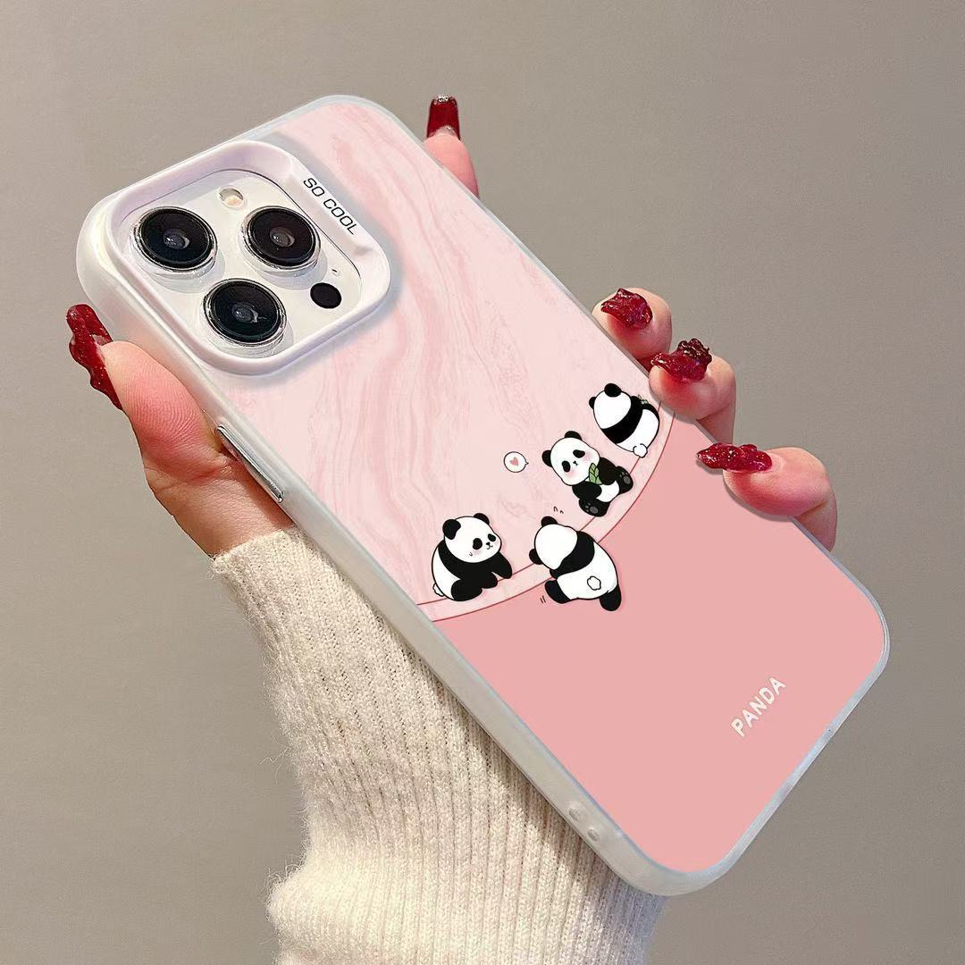 Cute Playing Panda Phone Case For All iPhone 17 Air Pro Max 16 Pro 15 14 13 12 11 Plus XS Max XR 7 8 Plus SE