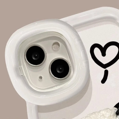 Cute Plush Panda Lanyard Phone Case for iPhone All 17 16 15 14 13 12 11 X Series Models With Invisible Bracket