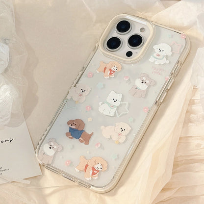 Cute Puppy PopSockets MagSafe TPU Phone Case for iPhone 17 16 15 14 13 12 11 Pro Max Plus 17 Air XR XS SE 8 7 Magnetic Dog Kickstand
