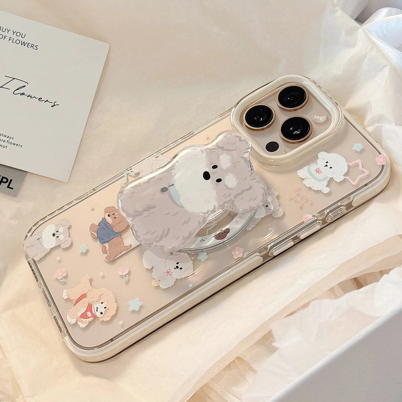 Phone case with teddy bear design on a light background