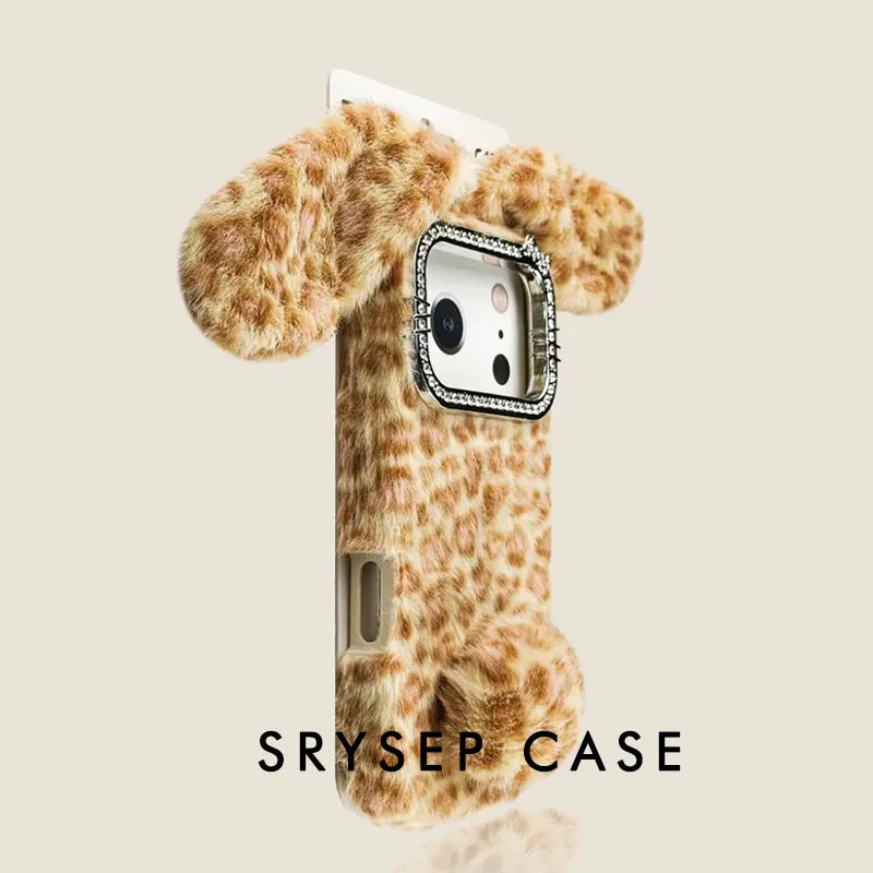 Cute Rabbit Velvet Phone Case For iPhone 17 16 15 14 13 12 11 X Pro Max Plus 7 8