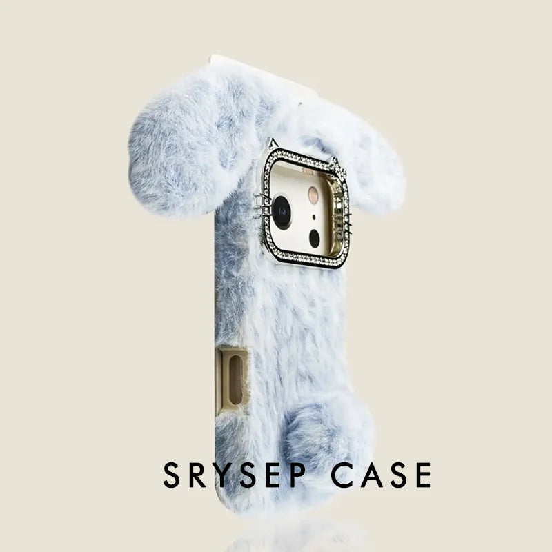 Cute Rabbit Velvet Phone Case For iPhone 17 16 15 14 13 12 11 X Pro Max Plus 7 8