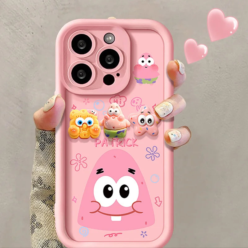 Cute Sponge Phone Case For iPhone 17 16 15 14 13 12 11 X Pro Max Plus 7 8