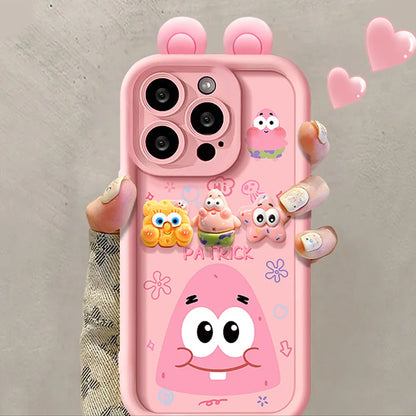 Cute Sponge Phone Case For iPhone 17 16 15 14 13 12 11 X Pro Max Plus 7 8
