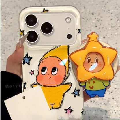 Cute Twinkle Star Magnetic Phone Case For iPhone Magnetic Grip Back Cover