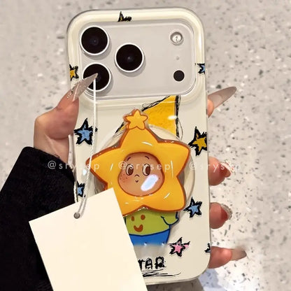 Cute Twinkle Star Magnetic Phone Case For iPhone Magnetic Grip Back Cover