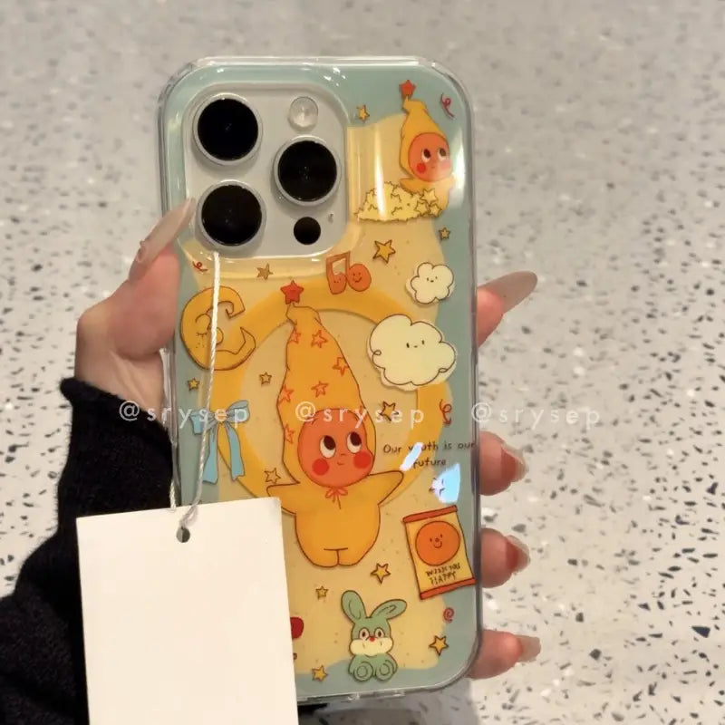 Cute Twinkle Star Magnetic Phone Case For iPhone Magnetic Grip Back Cover