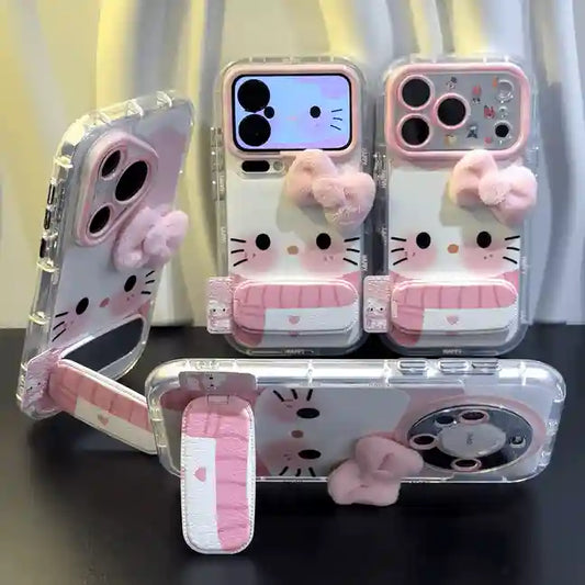 Cuteness Snowman Wearing Scarf With Velvet Bow Phone Case for iPhone Kitten