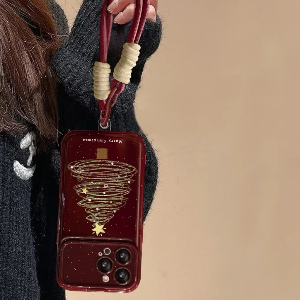 Christmas Tree Flip Mirror Phone Case