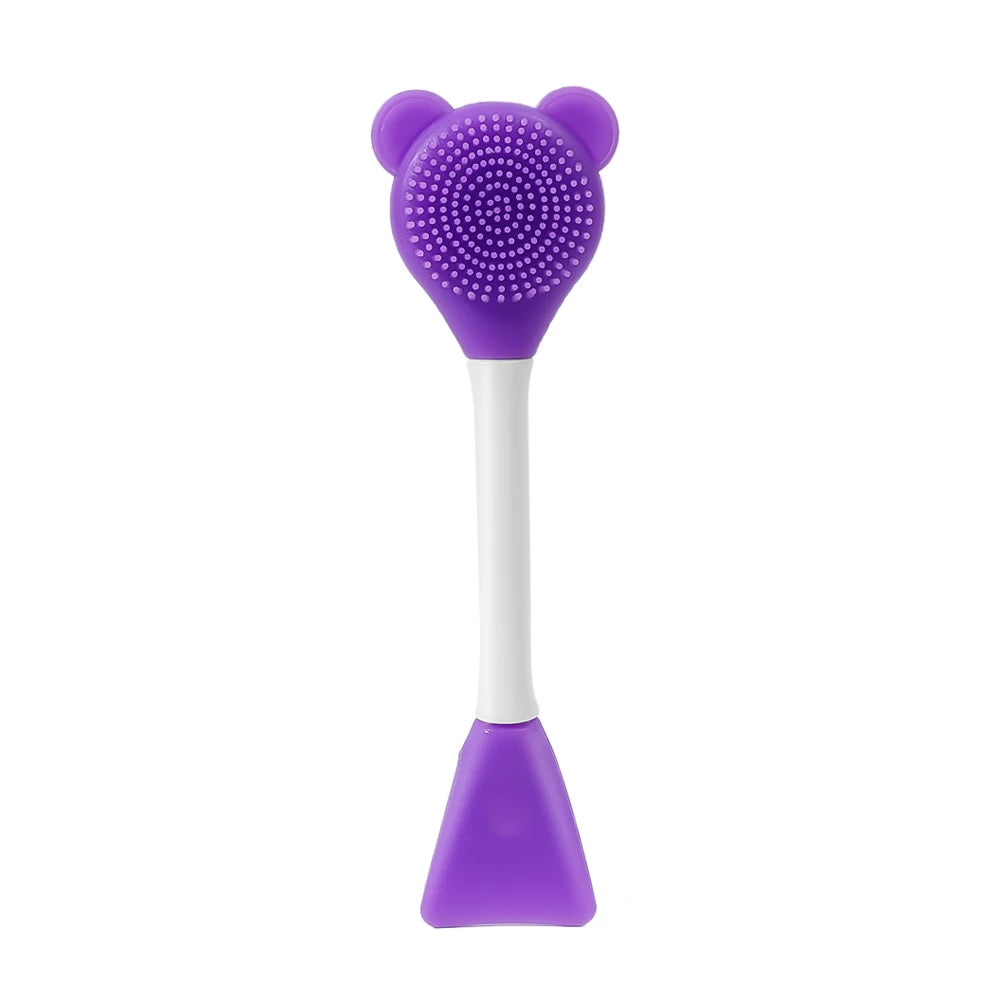 Double Head Facial Mask Brush Silicone Applicator Spoon Spatula Stirring Stick Women Skin Face Cleansing Care Home Makeup Tools