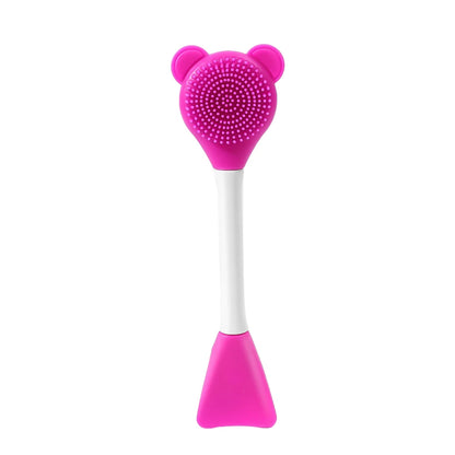 Double Head Facial Mask Brush Silicone Applicator Spoon Spatula Stirring Stick Women Skin Face Cleansing Care Home Makeup Tools