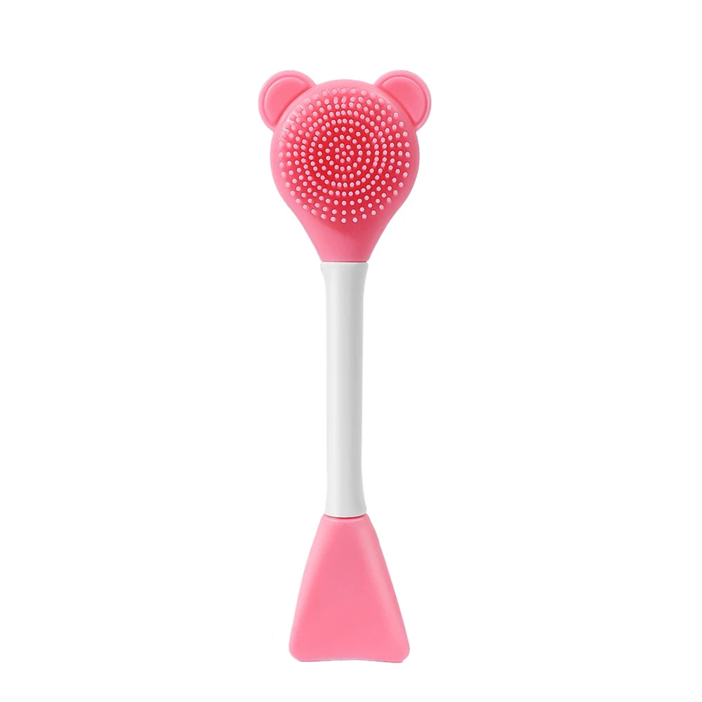 Double Head Facial Mask Brush Silicone Applicator Spoon Spatula Stirring Stick Women Skin Face Cleansing Care Home Makeup Tools