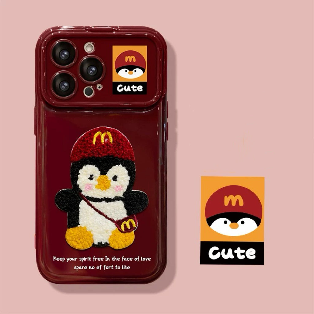 Puppy/Penguin Flip Mirror Phone Case