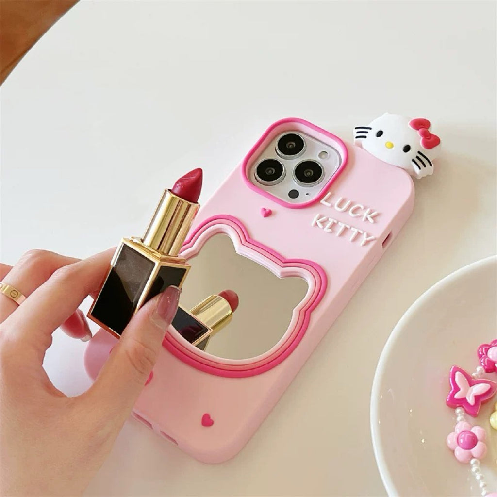 Pink mirror Kitty phone case