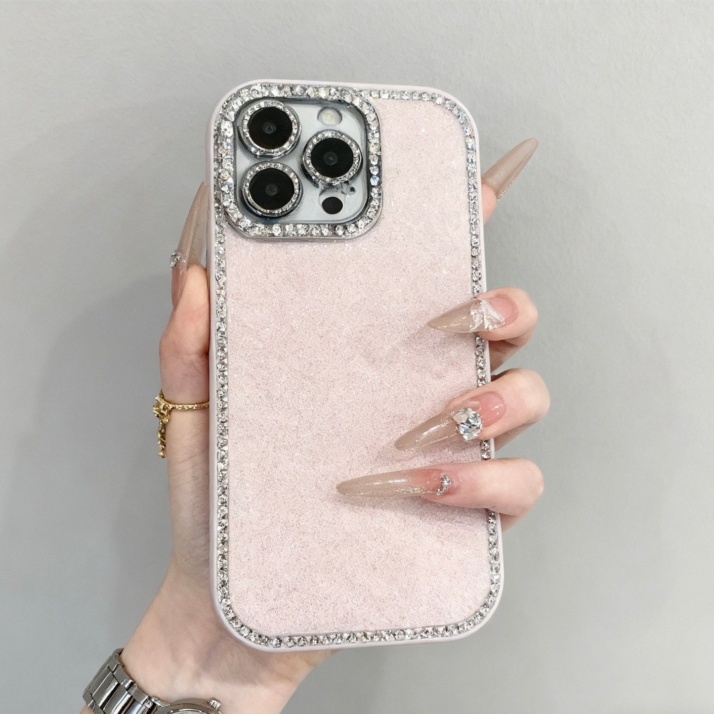 Fully covered double-sided diamond lens film mobile phone case