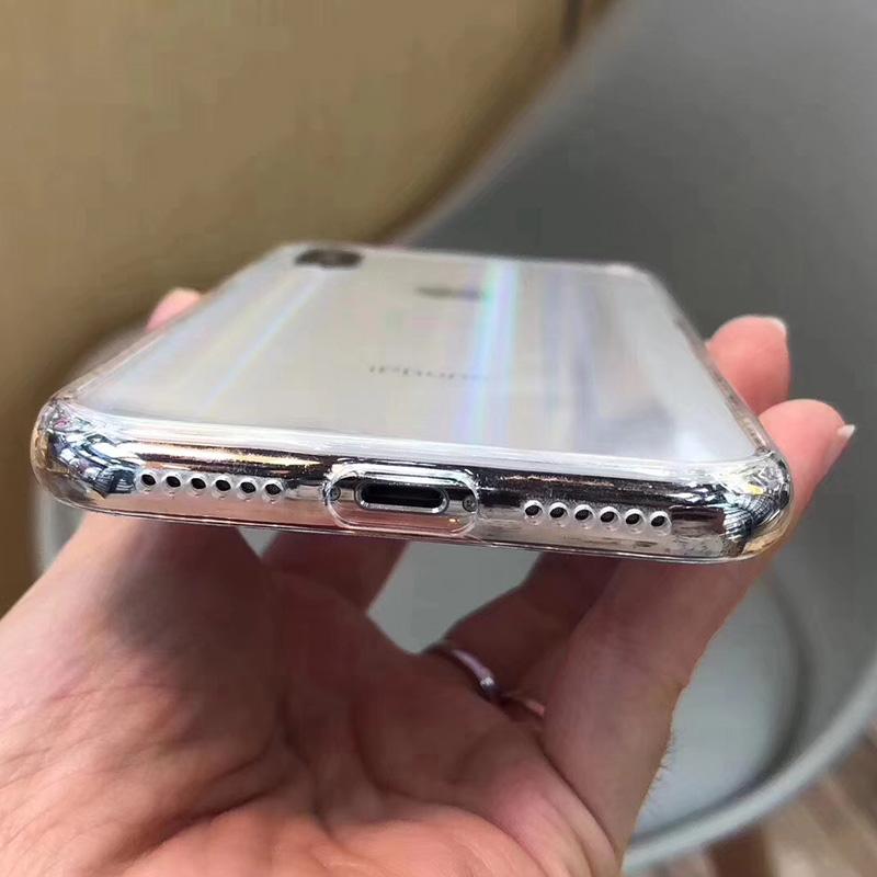 Gradient Rainbow Laser Transparent Protective Case for iPhone 17 16 15 14 13 12 11 Pro Max X Xr 7 8