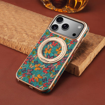 Handmade Eco-friendly Cork Leather MagSafe with Finger Loop Phone Case For iPhone All 17 16 15 14 13 Models