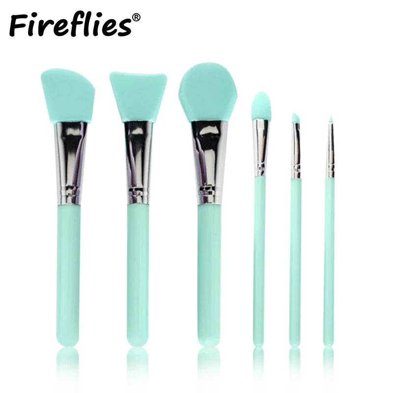 Fireflies 6PCS Professional Silicone Facial Mask Brush Cream Mixing Silicone Brush Makeup Brush Face SkinCare Tool Free Shipping