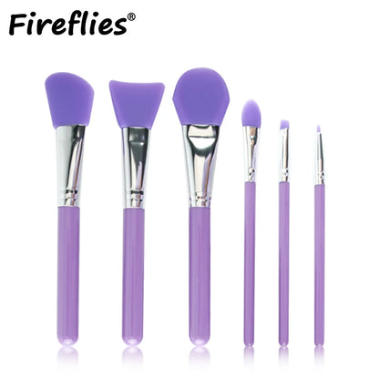 Fireflies 6PCS Professional Silicone Facial Mask Brush Cream Mixing Silicone Brush Makeup Brush Face SkinCare Tool Free Shipping