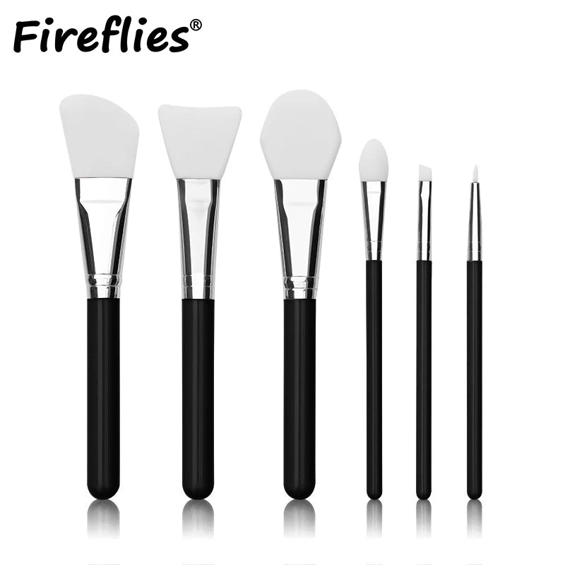 Fireflies 6PCS Professional Silicone Facial Mask Brush Cream Mixing Silicone Brush Makeup Brush Face SkinCare Tool Free Shipping