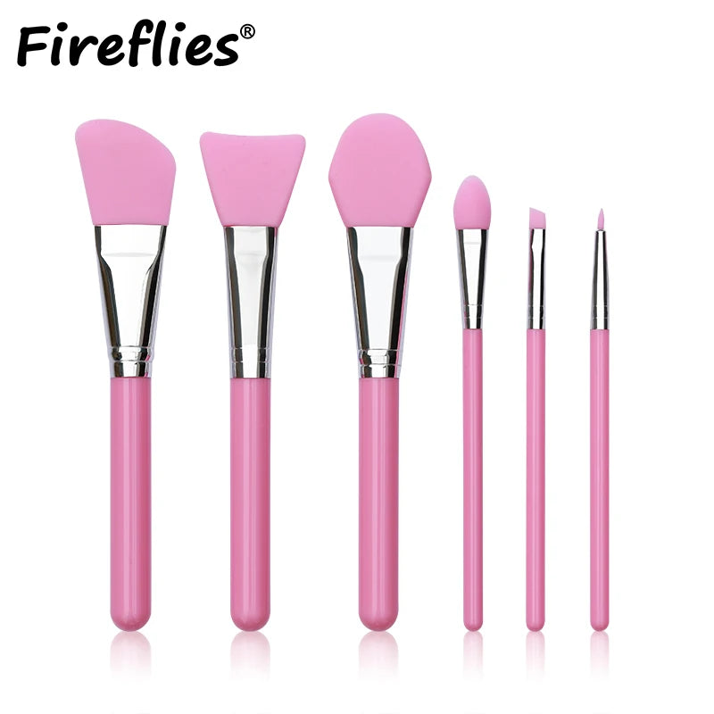 Fireflies 6PCS Professional Silicone Facial Mask Brush Cream Mixing Silicone Brush Makeup Brush Face SkinCare Tool Free Shipping