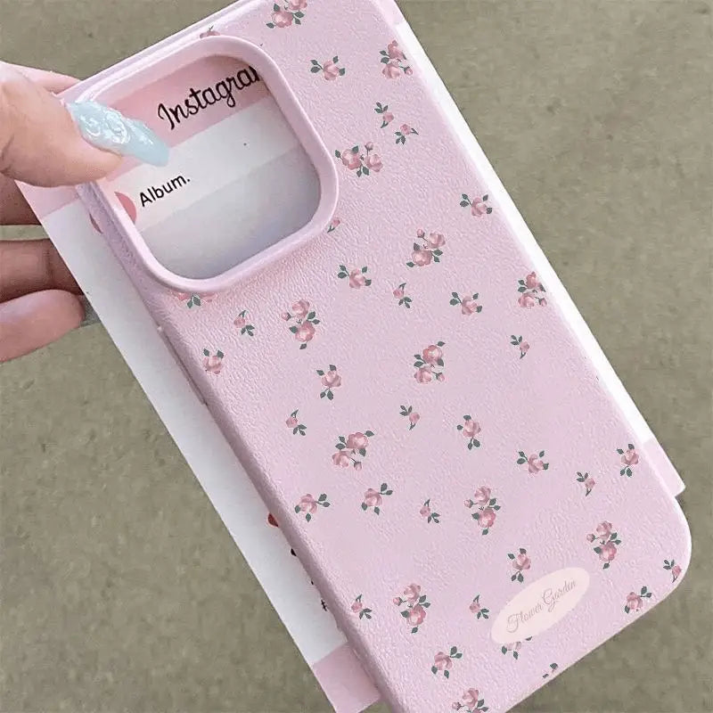 Floral Phone Case For iPhone Leather Back Cover