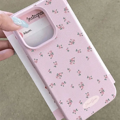 Floral Phone Case For iPhone Leather Back Cover