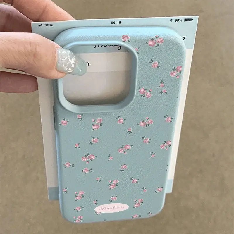 Floral Phone Case For iPhone Leather Back Cover