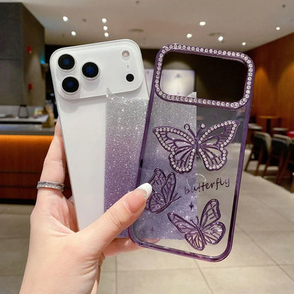 Glitter Butterfly Diamonds Phone Case for iPhone All 17 16 15 14 13 12 11 Series