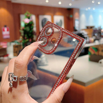 Glitter Rhinestone Square Phone Case For Samsung S25 S24 Ultra Plus Bling Soft Clear Shockproof Cover