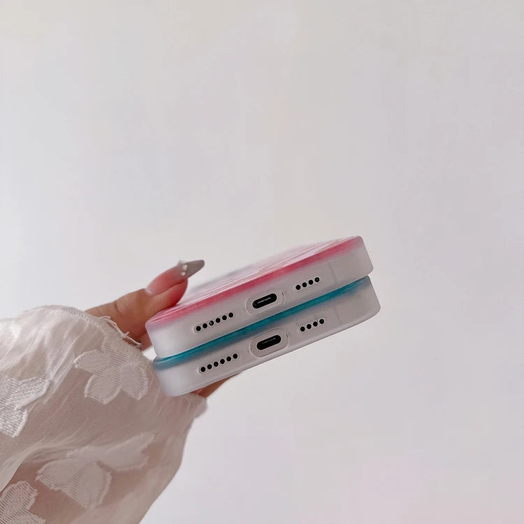 Gold Liquid Sand Pink Quicksand Magnetic Phone Case MagSafe Bumper for iPhone