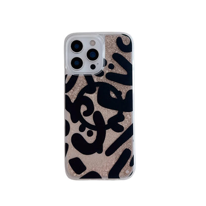 Gold Liquid Sand Pink Quicksand Magnetic Phone Case MagSafe Bumper for iPhone