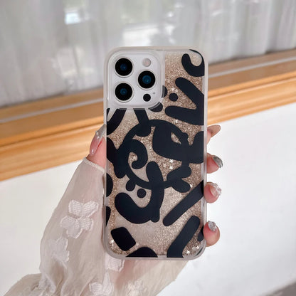 Gold Liquid Sand Pink Quicksand Magnetic Phone Case MagSafe Bumper for iPhone