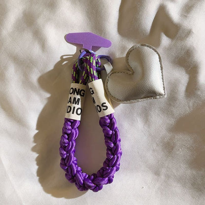 Leather Love Heart Woven Lanyard for Any Phone Case Suitable for Bags Bike Car Keychain