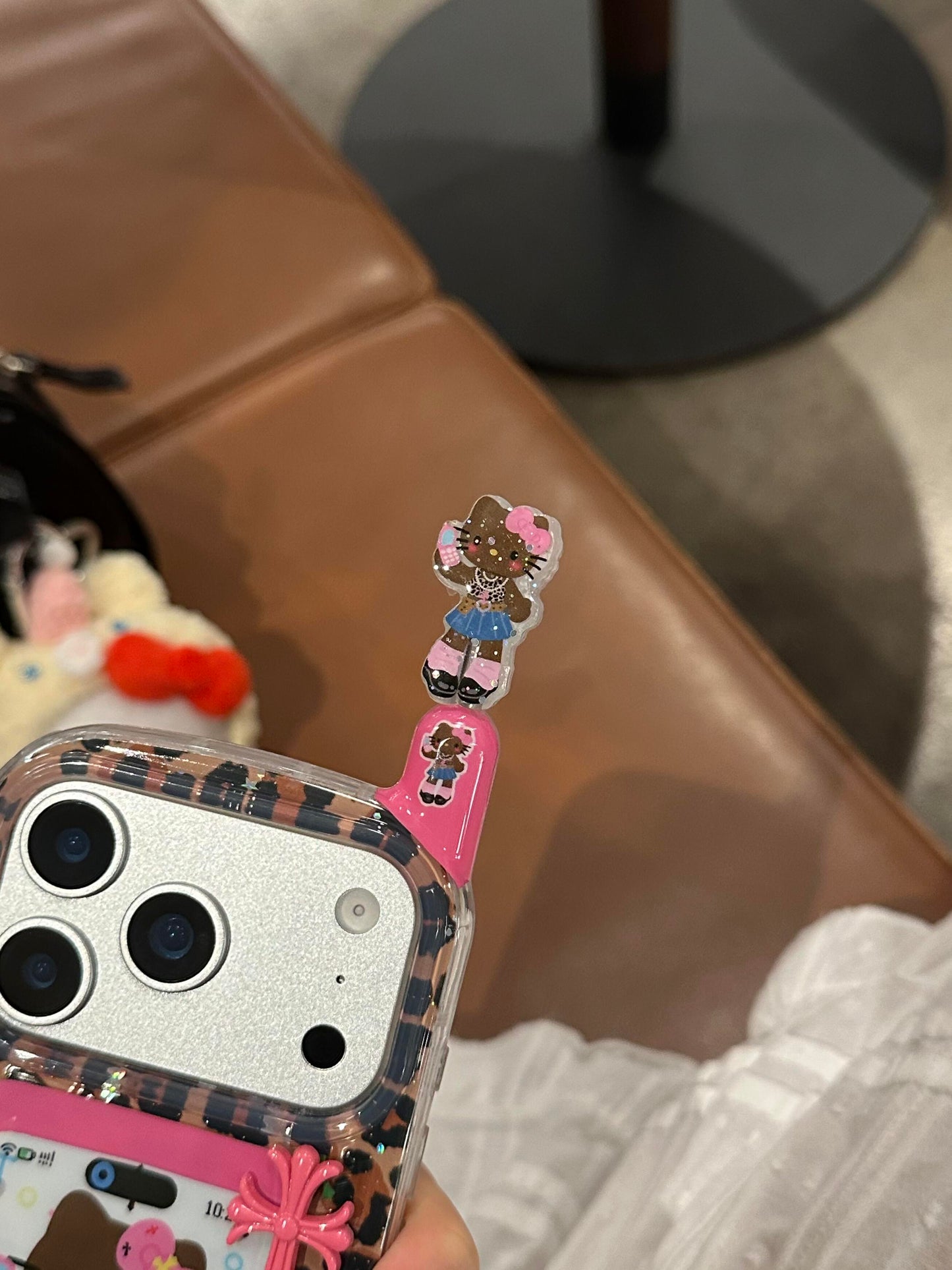Coque de téléphone en forme de chaton léopard, design rétro et mignon kawaii
