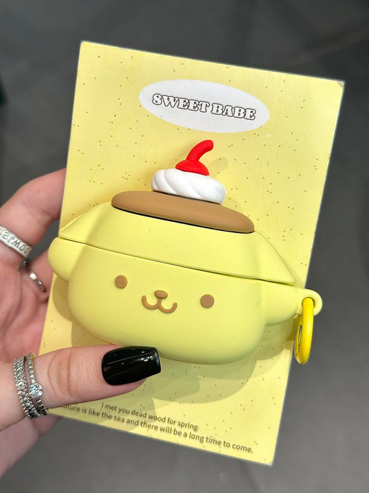 Pom Pom Purin Shape Silicone Cute Kawaii AirPods Case