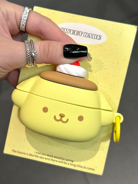 Pom Pom Purin Shape Silicone Cute Kawaii AirPods Case