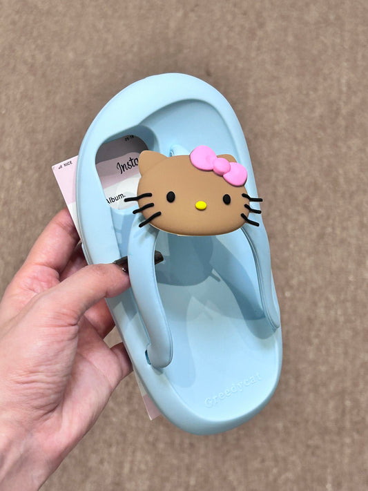 Tan Kitty Flip Flop Shape Silicone Cute Kawaii Phone Case