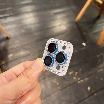 Collection élégante de protecteurs d'objectifs métalliques à paillettes effet diamant