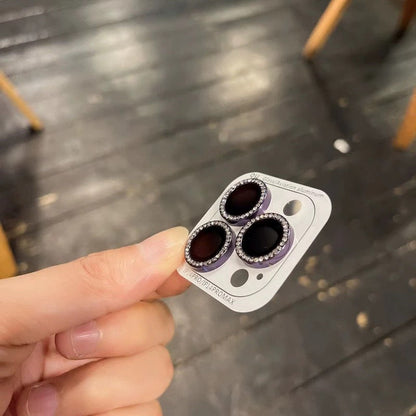 Collection élégante de protecteurs d'objectifs métalliques à paillettes effet diamant