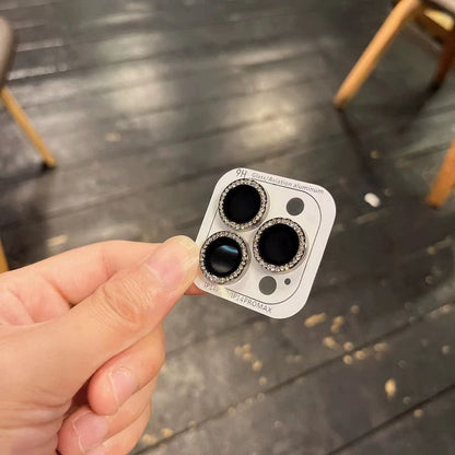 Collection élégante de protecteurs d'objectifs métalliques à paillettes effet diamant