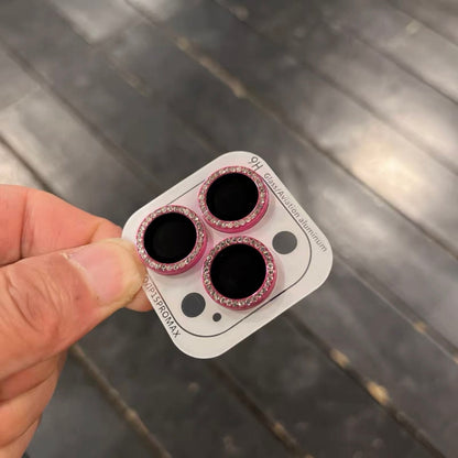 Collection élégante de protecteurs d'objectifs métalliques à paillettes effet diamant