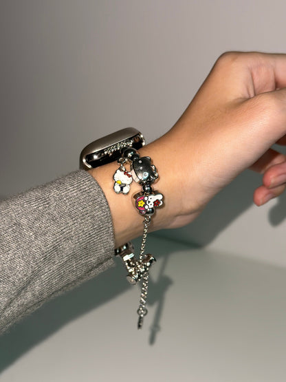 Kitty Charm Bracelet Adjustable Apple Watch Band Jewelry Metal Strap Bands  for iWatch Series wb