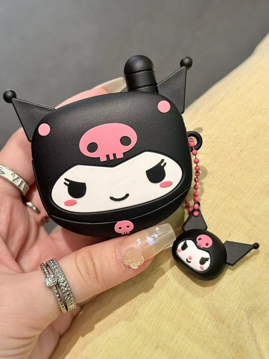 kuro Black Flip Phone Shape Silicone Cute Kawaii AirPods Case