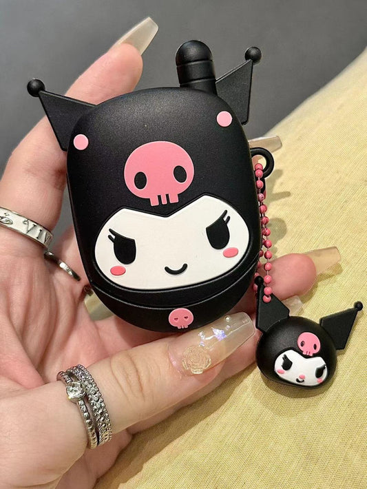 kuro Black Flip Phone Shape Silicone Cute Kawaii AirPods Case