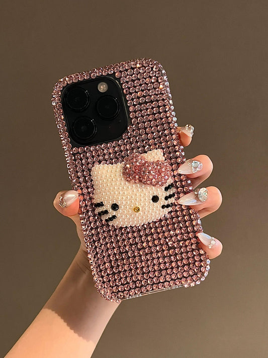 Kitty Pink Handmade Diamond Rhinestone Phone Case
