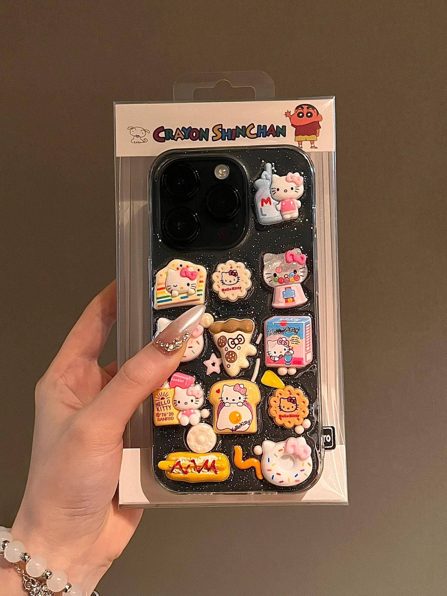 Étui de téléphone transparent fait main Kitty