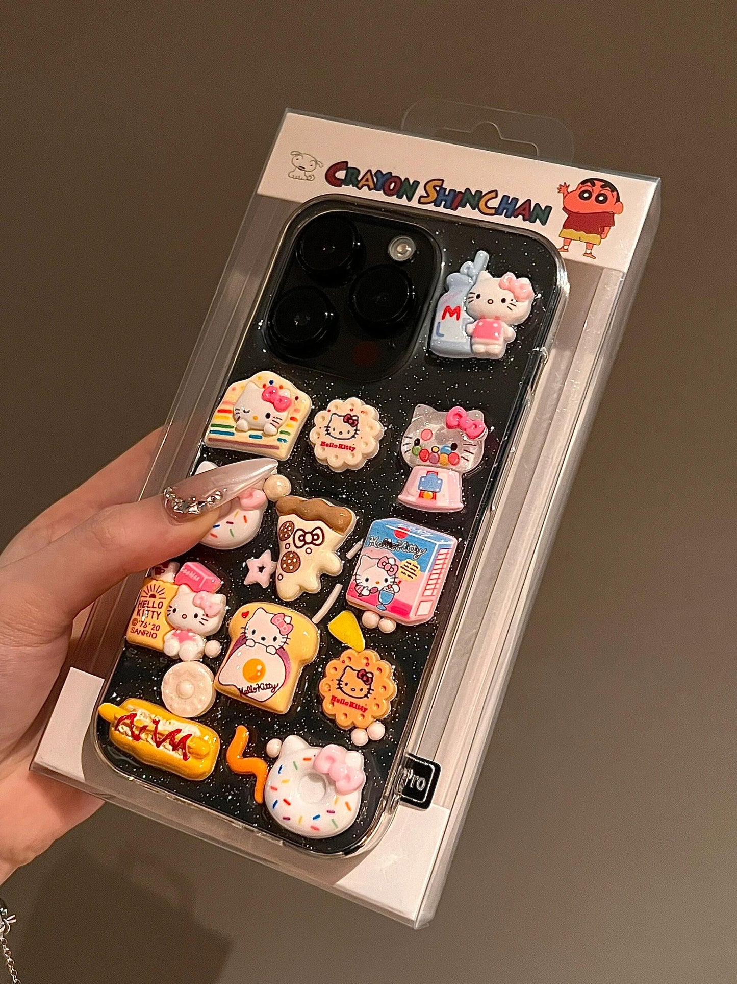 Étui de téléphone transparent fait main Kitty