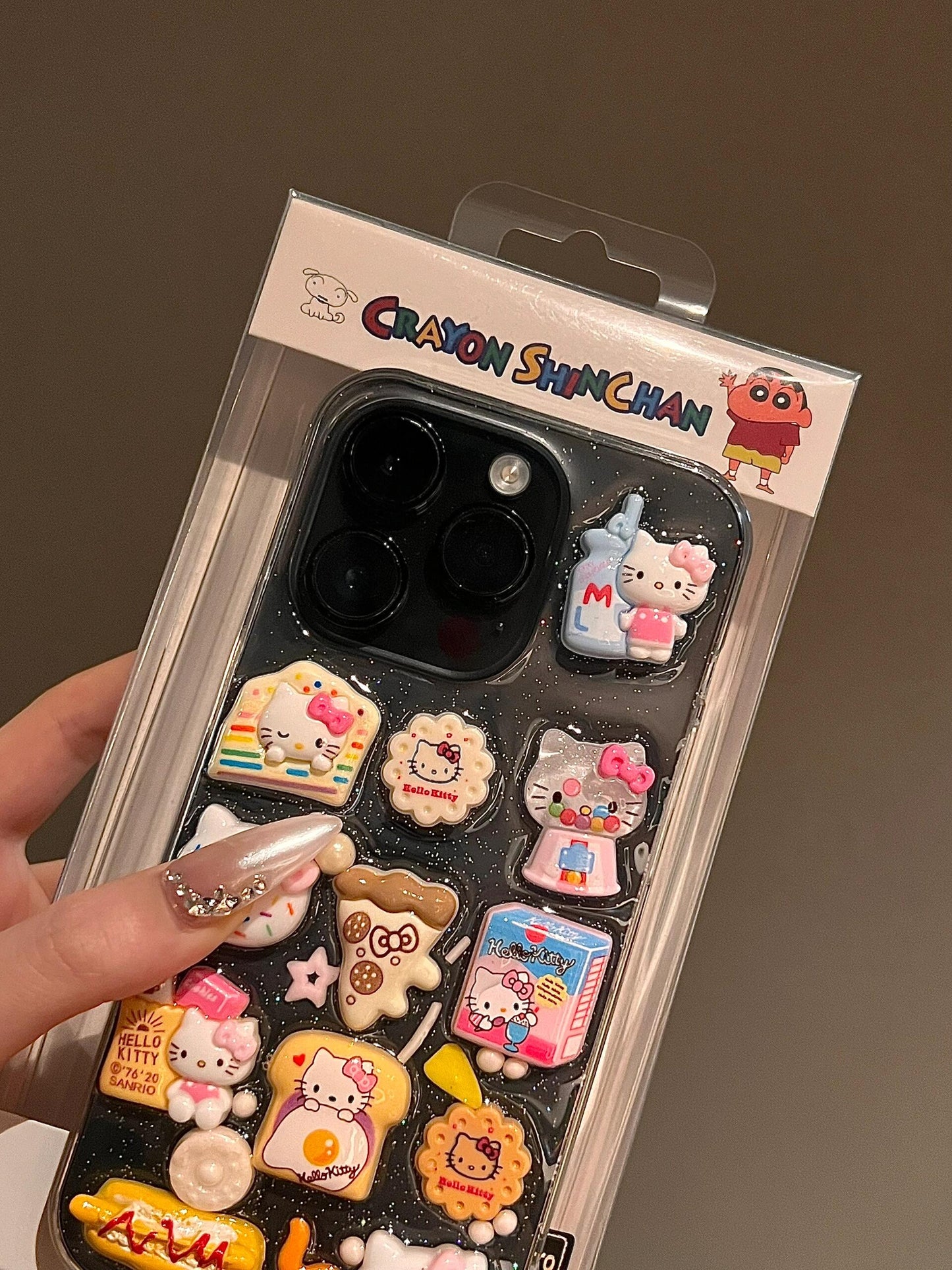 Étui de téléphone transparent fait main Kitty