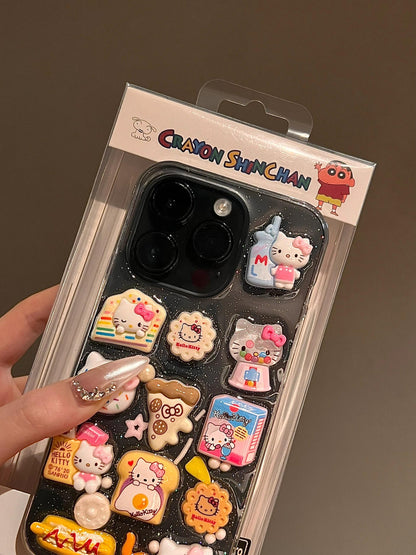 Étui de téléphone transparent fait main Kitty